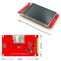 GENERICO - Display TFT LCD 28” SPI 320x240 ILI9341 a Color con Pantalla Táctil Compatible Arduino