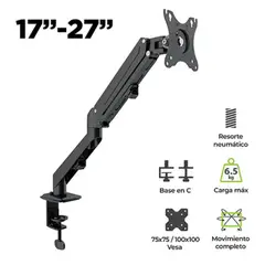 KLIP XTREME - Rack Soporte de Escritorio Articulado Para Monitor Hidraulico - - 17 a 32 Pulgadas