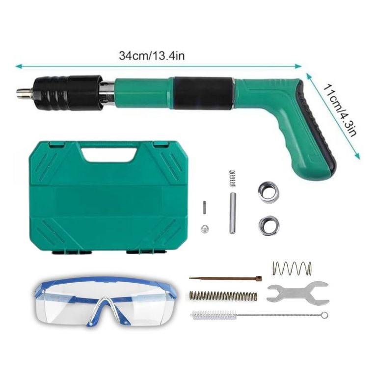 Pistola Fulminante Remachadora de Clavos Neumática Manual Incluye Maletín