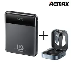 REMAX - Power Bank de 20000mAh de 110W Carga Rápida RPP-669 + Audífonos Bluetooth TWS-48