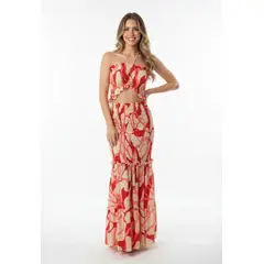 KAFA - VESTIDO LARGO KEYLA ROJO