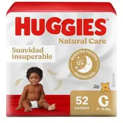 HUGGIES - Pañales Naural Care Talla G Empaque 52Und