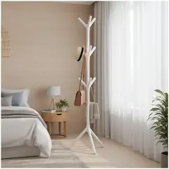 GENERICO - Perchero de Pie Estante Organizador Colgador de Ropa 160cm - Blanco