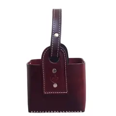 GENERICO - Canasta Matera de Cuero Argentino Marrón para kit de mate