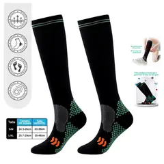 GENERICO - Medias de Compresión para Varices Faja de Pantorrilla Arco Talón L y XL