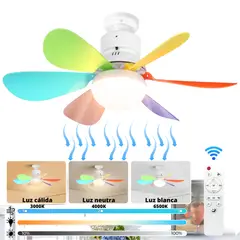 CUBULL - Foco Ventilador de Techo 2 en 1 Ahorrador 50W con Control
