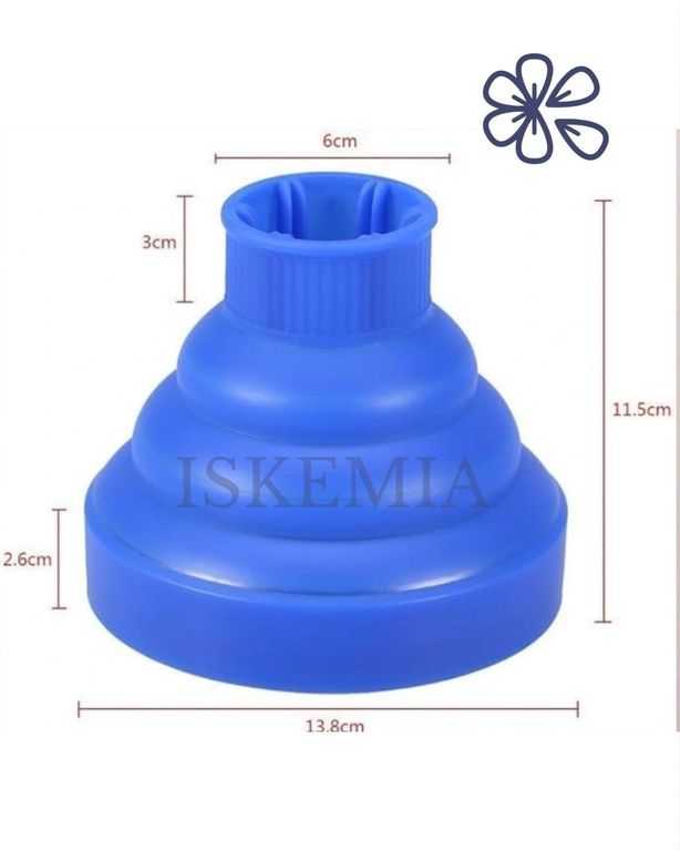 Difusor para Rizos, Universal plegable de silicona en AZUL