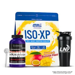 APPLIED NUTRITION - Iso XP 1 Kg 40 servicios - Mango & Passion fruit + Creatina Ultimate Nutrition 300 g + Shaker