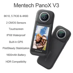 MENTECH - Cámara deportivas PanoX V3, 8K 360, foto de 12K 360