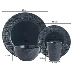 GENERICO - Set de Vajillas azulino16 Piezas