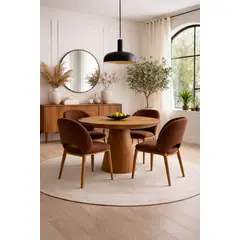 STIL NOVO - JUEGO DE COMEDOR 4 SILLAS CATALINA MARRON