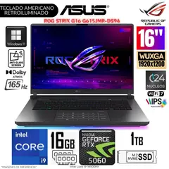 ASUS - Laptop Gaming Rog Strix G615JMR-DS94 Intel Corei9-14900HX 16GB RAM 1TB SSD 16 WQXGA RTX5060-8GB WIN11