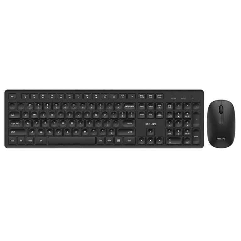 Combo Teclado y Mouse Inalambrico 2.4 Ghz Diseño Silencioso Color Negro SPT6318B/85