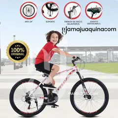 VELOX - Bicicleta Montañera Deportiva Aro 24 «LANDER ROMA» Edición Limitada Light Red