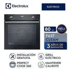 ELECTROLUX - Horno Convección Empotrable Negro Eléctrico 80L¹ Efficient con PerfectCook360 OE8EH