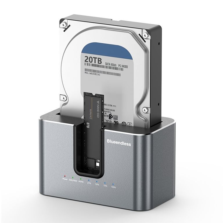 Base Copiador de Discos SSD / HDD a Discos M2 NVMe a SATA