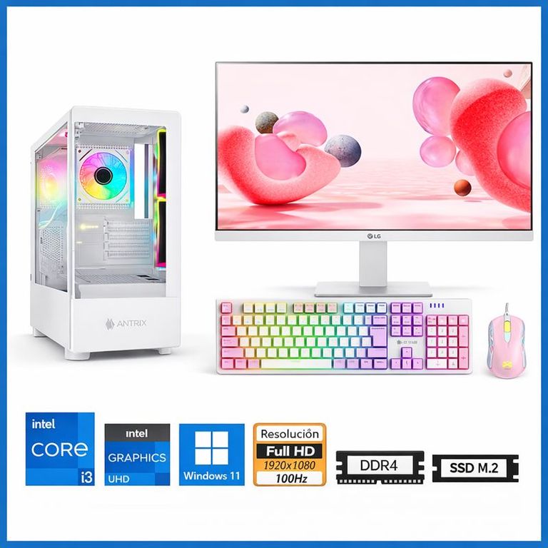 Computadora Enovu Core i3-12100 8GB 512GB SSD 24" UHD 730 Windows 11 Pro
