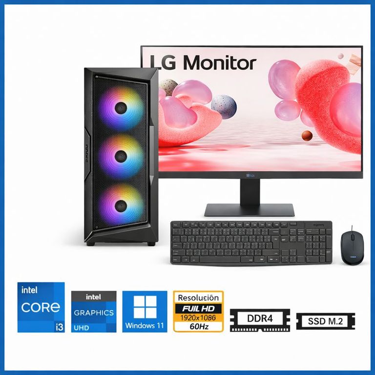Computadora Enovu Core i3-12100 8GB 512GB SSD 32" UHD 730 Windows 11 Pro