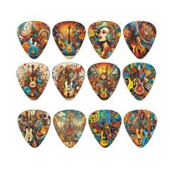 GENERICO - Set 12 Puas para Guitarra Electrica o Acustica con Diseño 0.46mm