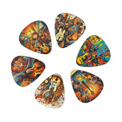 GENERICO - Set 12 Puas para Guitarra Electrica o Acustica con Diseño 0.46mm