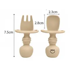 GENERICO - Set de 4 Piezas de Cucharas de Silicona para Bebés Amarillo