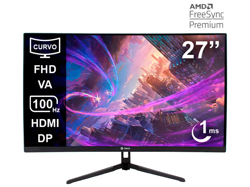 MONITORES CURVO TE-2732S/ 100HZ/ 1MS/ FHD/ HDMI/ DP/ VESA/ FREESYNC/ 27