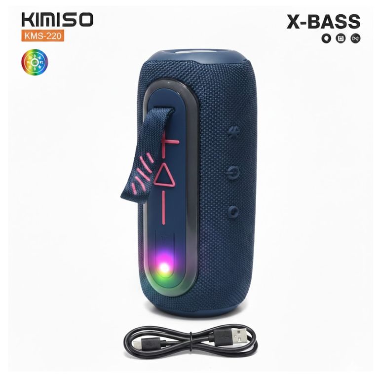 Parlante Bluetooth Kimiso Recargable Portátil Luces Led RGB Bocina Inalámbrica KMS- 220