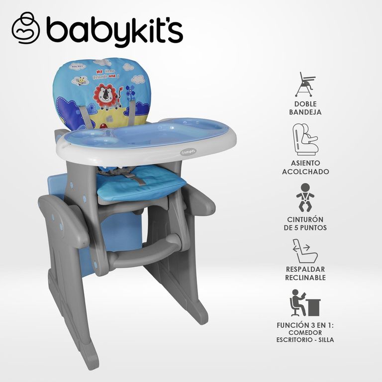 NUEVA Silla de Comer Carpeta 3 en 1 My Little Friends Celeste