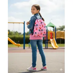 GENERICO - Bolsa de Aseo Escolar Impermeable de Superheroínas Rosado