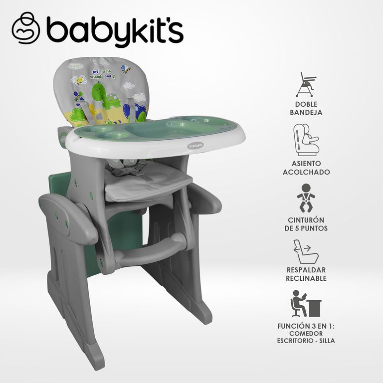 NUEVA Silla de Comer Carpeta 3 en 1 My Little Friends Verde