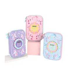 GENERICO - Cartuchera Infantil con Calculadora Diseño Unicornio 3D PREMIUM