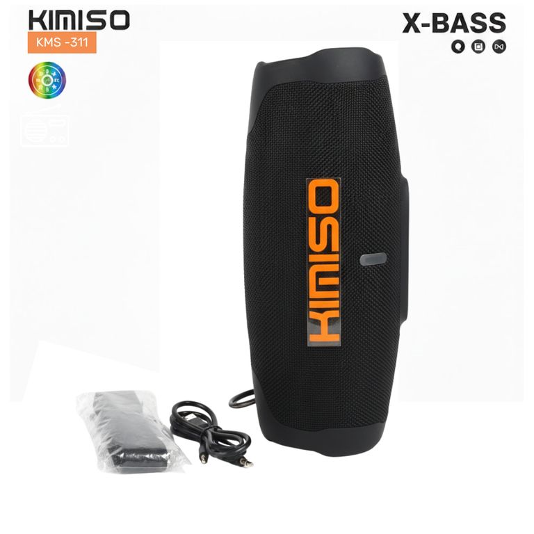 Parlante Bluetooth Kimiso Recargable Portátil Luces Led RGB Bocina Inalámbrica KMS- 311