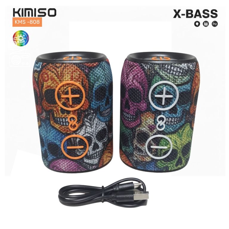Mini Parlante Bluetooth Kimiso Recargable Portátil Luces Led RGB Bocina Inalámbrica KMS- 808