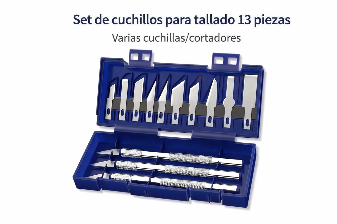 Set de 13 Herramientas de Corte Preciso – Kit de cutter Cuchillos Exactos