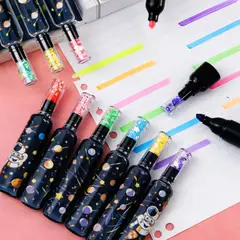 GENERICO - Resaltadores astronauta con escarcha 6 colores