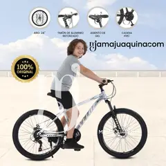 VELOX - Bicicleta Montañera Aro 24 «ROMA MTB» Edición Limitada Light Grey