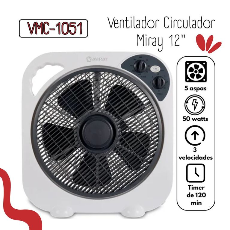 Ventilador Circulador Miray 12 VMC-1051