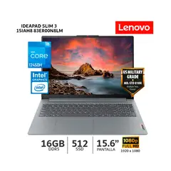 LENOVO - Laptop IdeaPad Slim 3 15IAH8 Core I5-12450H 16Gb Ram/ 512 SSD/ 15.6" FHD - 83ER00N8LM