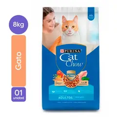 CAT CHOW - Alimento Para Gato Adulto Pescado 8 Kg