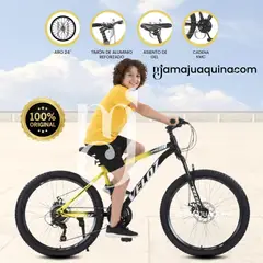 VELOX - Bicicleta Montañera Aro 24 «ROMA MTB» Edición Limitada Black Yellow