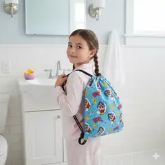 GENERICO - Bolsa de Aseo Escolar Impermeable de Superheroína Celeste