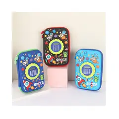 GENERICO - Cartuchera Infantil con Calculadora Diseño Astronauta espacial 3D PREMIUM