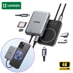 UGREEN - Hub Adaptador Magnetico 7 en 1 HDMI 4K Lector Memoria USB Celulares Laptop Macbook