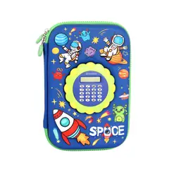GENERICO - Cartuchera Infantil con Calculadora Diseño Astronauta espacial 3D PREMIUM
