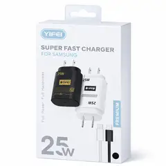 YI FEI - Cargador Con Cable Carga Rapida 25w Diseñado Para Samsung