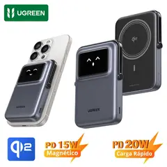 UGREEN - Power Bank 10,000mAh Magsafe Certificado Qi2 15W Carga Rápida 20W