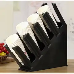 GENERICO - ORGANIZADOR DE VASOS DESECHABLES PORTAVASOS DISPENSADOR DE 4 COMPARTIMENTOS