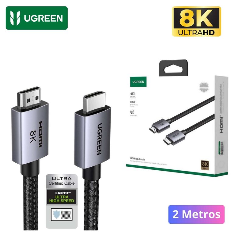 Cable HDMI 8K HDMI 2.1 48Gbps Dolby Atmos HDR 2 Metros para PS5, Xbox y PC