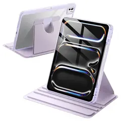 GENERICO - Funda Transparente Giratorio 360° para iPad Pro 11 M4 M5 - LILA