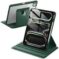 GENERICO - Funda Transparente Giratorio 360° para iPad Pro 11 M4 M5 - VERDE